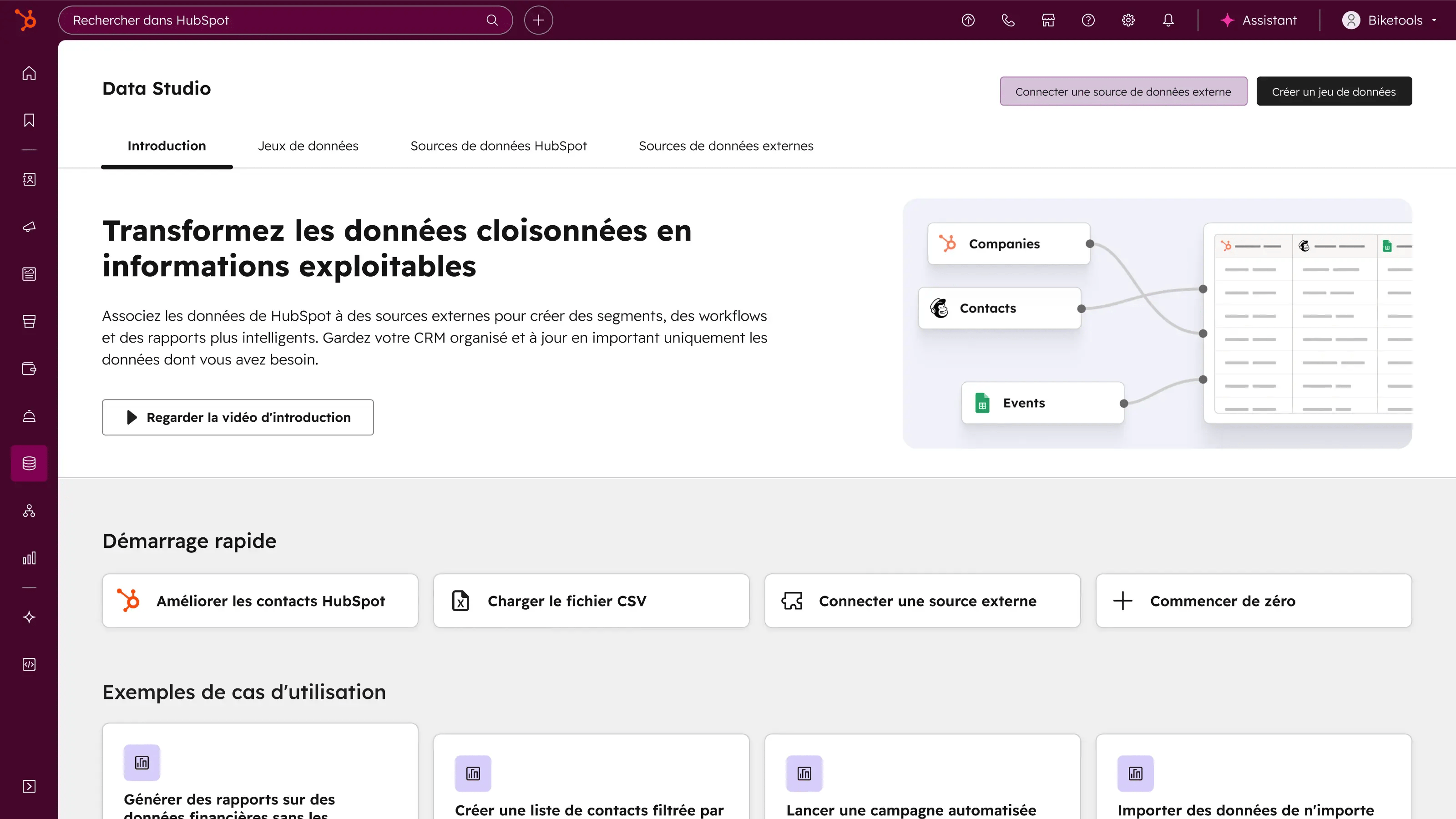 Hubspot Data Hub - data studio
