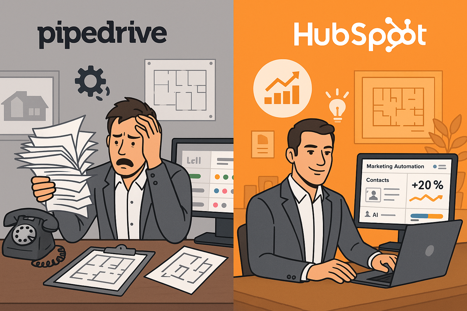 Pipedrive VS HubSpot CRM Immobilier